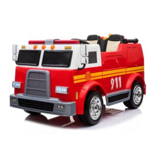 Camion Pompier Enfant électrique avec pistolet à eau et pneu souple